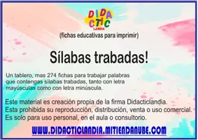 Vista previa - Hojas de trabajo - Sílabas trabadas - página 1
