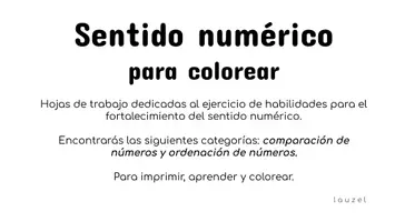 Vista previa - Hojas de trabajo - Sentido numérico material para colorear - página 1