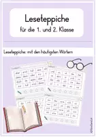 Vorschau - Arbeitsblätter - Leseteppiche mit den 100 häufigsten Wörtern (1. und 2. Klasse) - Deckblatt