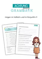 Vorschau - Arbeitsblätter - mögen im Indikativ und im Konjunktiv II - Deckblatt