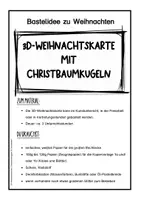 Vorschau - Mal- und Bastelvorlagen - 3D-Weihnachtskarte mit Christbaumkugeln - Bastelidee zur Weihnachtszeit - Grundschule - Seite 3