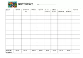 Vorschau - Arbeitsblätter - Kopfrechnen (Kopfrechenblatt und Powerpoint) - Deckblatt