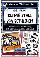 Vorschau - Mal- und Bastelvorlagen - 3D-Bastelidee - Kleiner Stall von Bethlehem - Kopiervorlagen - Deckblatt