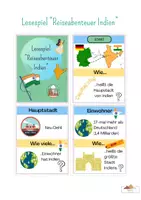 Vorschau - Spiele - Lesespiel / Lesekette "Reiseabenteuer Indien" - Deckblatt