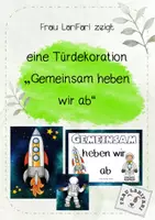 Vorschau - Bildkarten - Türdekoration Weltraum - Gemeinsam heben wir ab - Deckblatt