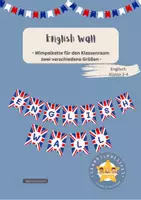 Vorschau - Mal- und Bastelvorlagen - English Wall Wimpelkette Englisch Klassenraum - Deckblatt