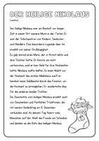 Vorschau - Arbeitsblätter - Der Heilige Nikolaus - Lesetext mit Suchsel - Seite 1