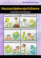 Vorschau - Bildkarten - Erdmännchen Hausaufgabengutscheine für die Erdmännchenklasse - Deckblatt
