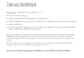 Vorschau - Aufgabenkarten - Rechenstäbchen _ Subtraktion ohne Zehnerübergang - Seite 1