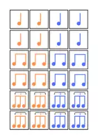 anteprima - Esercizi - CARTE RITMICHE - Con colori per COORDINAZIONE BIMANUALE - Pagina 3