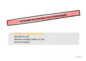 Vorschau - Arbeitsblätter - Inhaltsangabe: Lernstraße und Checkliste - Seite 3