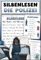 Vorschau - Arbeitsblätter - Lesetext Silbenlesen "Auf Streife mit Marlene" 2-fach differenziert - DaZ / DaF / Deutsch - Deckblatt