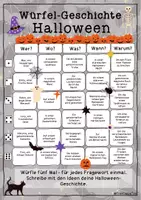 Vorschau - Arbeitsblätter - Würfelgeschichte Halloween mit Differenzierung/Wortspeicher FrauCuppaTea - Seite 1