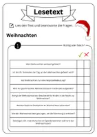 Vorschau - Arbeitsblätter - Leseverständnis - Weihnachten + Lösungen - Seite 2