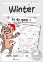 Vorschau - Arbeitsblätter - "Winter" Rechenpuzzle im Zahlenraum 10 - Deckblatt