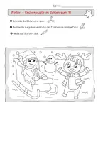 Vorschau - Arbeitsblätter - "Winter" Rechenpuzzle im Zahlenraum 10 - Seite 2