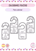 Vista previa - Manualidades / Dibujos para colorear - COLGADORES DE NAVIDAD - En inglés y en español - Portada
