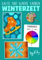 Vorschau - Mal- und Bastelvorlagen - Winterzeit Warme & Kalte Farben - Abstrakte Ausmalbilder im Winter - Deckblatt