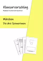 Vorschau - Klassenarbeiten - Differenzierter Klausurvorschlag: Märchen - die drei Spinnerinnen - Deckblatt