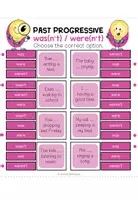 Vorschau - Fördermaterial/Inklusion - PAST PROGRESSIVE - Klammerkarten - Seite 1