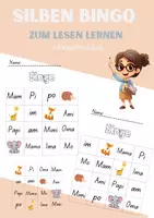 Vorschau - Arbeitsblätter - Silben Bingo zum Lesen lernen - 1. Klasse (Mimi Fibel) Buchstaben M,I,A,P - Deckblatt