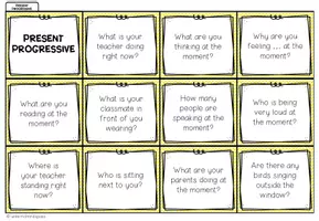 Vorschau - Spiele - PRESENT PROGRESSIVE - Grammar Conversation Cards - Seite 1