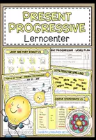 Vorschau - Stationenlernen - PRESENT PROGRESSIVE - Lerncenter / Lerntheke - Deckblatt