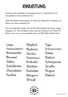 Vorschau - Arbeitsblätter - Informatione aus Sachtexten entnehmen (24 Sachtexte zu exotischen Tieren, Lernsteckbriefe, Mind Maps) - Seite 1