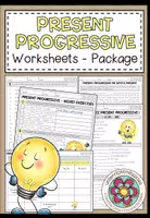 Vorschau - Arbeitsblätter - PRESENT PROGRESSIVE - Worksheet Package - Deckblatt