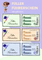 Vorschau - Mal- und Bastelvorlagen - Füller Führerschein - Schulausgangsschrift - Deckblatt