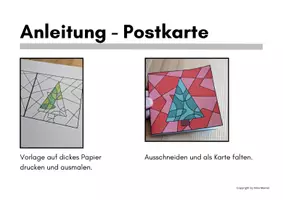 Vorschau - Arbeitsblätter - Karten Winter und Weihnachten differenziert - Kunst- und Deutschunterricht - Seite 2