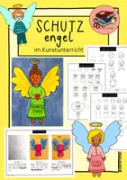 Vorschau - Mal- und Bastelvorlagen - Schutzengel zeichnen; Kunstprojekt; Kunstidee Neujahr - Deckblatt