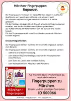 Vorschau - Mal- und Bastelvorlagen - Rapunzel - Märchen - Fingerpuppen - Seite 1