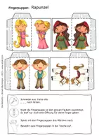 Vorschau - Mal- und Bastelvorlagen - Rapunzel - Märchen - Fingerpuppen - Seite 2