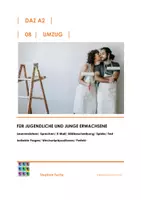 Vorschau - Unterrichtsreihen - A2-Kurs: Umzug/ Wechselpräpositionen/ Indirekte Fragen (Lektion 08) - Deckblatt