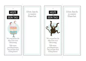 Vorschau - Mal- und Bastelvorlagen - Lesezeichen - tierische Geburtstagsgrüße - Geburtstag - Seite 3