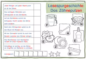 Vorschau - Arbeitsblätter - Das Zähneputzen: Lesespaziergang und Lesespur 2-fach differenziert - Seite 3