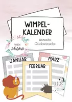 Vorschau - Mal- und Bastelvorlagen - Geburtstagskalender-Wimpelkette - tierischeGlückwünsche - Geburtstag - Deckblatt