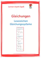 Vorschau - Spiele - Gleichungen: Lesezeichen - Gleichungssysteme - Deckblatt