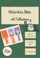 Vorschau - Mal- und Bastelvorlagen - Winterliche Bilder mit Faltbeinen verschiedene Vorlagen - Deckblatt