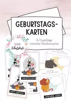 Vorschau - Mal- und Bastelvorlagen - Geburtstagskarten & Umschläge - tierische Glückwünsche - Geburtstag - Deckblatt