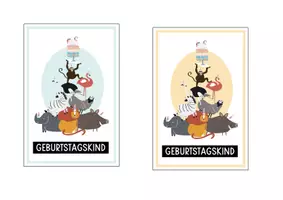 Vorschau - Mal- und Bastelvorlagen - Geburtstagskarten & Umschläge - tierische Glückwünsche - Geburtstag - Seite 1