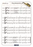Vorschau - Unterrichtsreihen - MUSIK 🔔 Kling Glöckchen für Alt-Saxofon mit 🎧 Audio und 🎵 Noten 3-stimmig • Bläserklassen • Klassenmusizieren - Seite 1