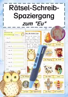Vorschau - Arbeitsblätter - AnybookPro Material: Rätsel-Schreib-Spaziergang Die Eule - Deckblatt