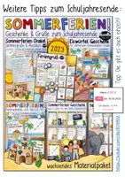Vorschau - Mal- und Bastelvorlagen - Abschiedsgeschenk & Abschied mit Highlighter / Marker (4 Versionen, ICH + WIR) + Sommerferien - Seite 1