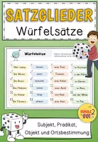 Vorschau - Arbeitsblätter - Würfelsätze / Satzglieder - Deckblatt