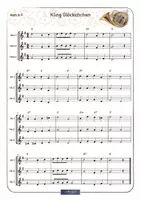Vorschau - Unterrichtsreihen - MUSIK 🔔 Kling Glöckchen für Horn in F mit 🎧 Audio und 🎵 Noten 3-stimmig • Bläserklassen • Klassenmusizieren - Seite 1