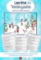 Vorschau - Arbeitsblätter - Leserätsel Winterzauber Wimmelbild Klasse 3 + 4 - Deckblatt