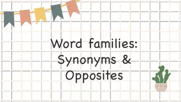 Vorschau - Arbeitsblätter - Word families (inkl. Lösung) Synonyms & Opposites - Seite 2