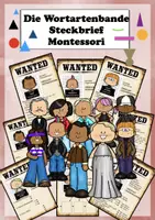 Vorschau - Poster - Steckbriefe Montessori Wortarten Grammatik Deutsch Wortartenbande Klassenraum Plakate - Deckblatt